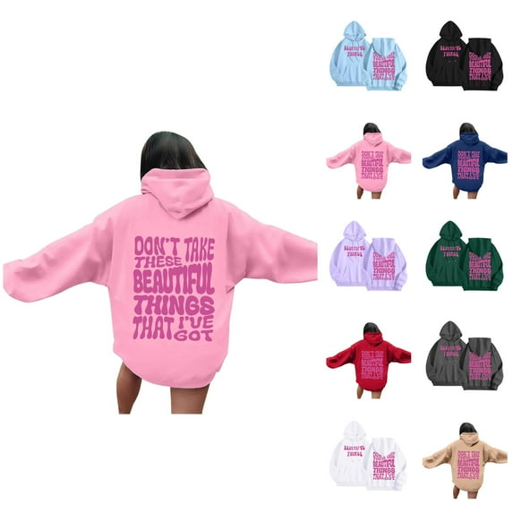 Hoodies for Women 2025 Long Sleeve Cute Y2K Graphic Hoodie with Pockets Hooded Sweatshirt Women Pullover