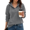 thumbnail image 1 of Hoodies for Women Casual Button Long Sleeve Hooded Sweatshirt Pullover Tops for Fall Winter 2026, 340, 1 of 5