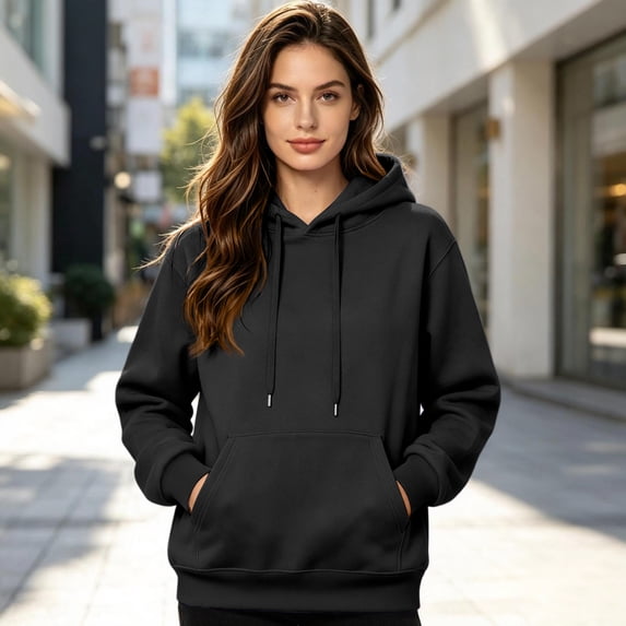 Hoodies for Women Casual Drawstring Hooded Sweatshirts Pullover Fall Winter Clothing with Hood and Pocket 3XL