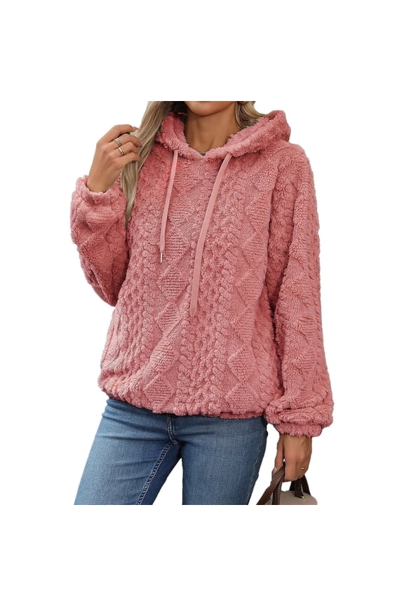 Hoodies for Women Casual Long Sleeve Drawstring Loose Fit Pullover Sweaters Tops for Women
