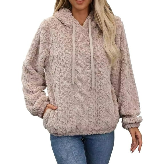 Hoodies for Women Casual Long Sleeve Drawstring Loose Fit Pullover Sweaters Tops for Women