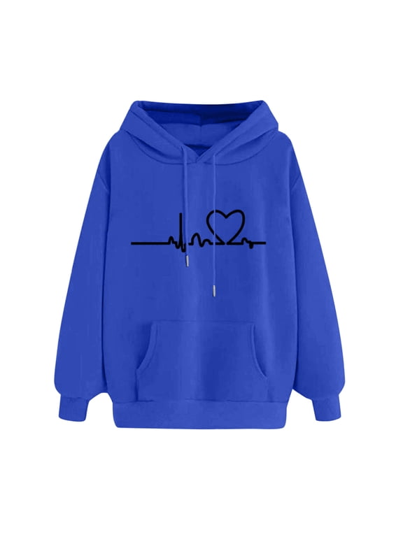Hoodies for Women Casual Printed Long Sleeve Hooded Sweatshirt