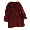 thumbnail image 1 of Hoodies for Women Casual Solid Plush Hooded Long Sleeve Blouse Lightweight and Comfortable Pullover Tops Sweatshirt Size XL, 1 of 4