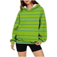 thumbnail image 1 of Hoodies for Women Color Block Casual Hooded Sweatshirt Long Sleeve Loose Soft Warm Blouse Sweater with Pocket, 1 of 4