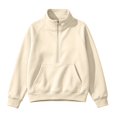 thumbnail image 1 of Hoodies for Women Cropped Stand Collar Half Zip Fleece Sweatshirt Sleeve Loose Pullover Jacket for Autumn Winter Casual Long Sleeve Top, 1 of 1