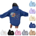 thumbnail image 1 of Hoodies for Women Cute Hoodies Y2k Floral Graphic Oversized Sweatshirt Long Sleeve Aesthetic Preppy Clothes 2XL, 1 of 6