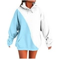 thumbnail image 1 of Hoodies for Women Drawstring Color Block Pullover Sweatshirts Casual Loose Long Sleeve Hooded Tops with Pockets, 1 of 4