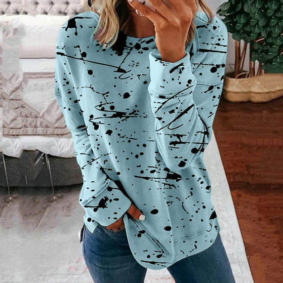 Hoodies for Women Fall 2024,Womens Long Sleeve Shirts 2024 Solid Color Crew Neck Sweatshirts Loose Fit Pullover Tops Trendy Casual Fall Clothes