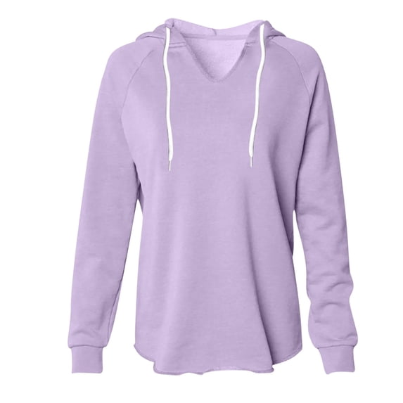 Hoodies for Women Fall 2026 Tops Long Sleeve Lightweight Pullover Sweatshirts Fashion V Neck Drawstring Shirts