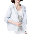 thumbnail image 1 of Hoodies for Women Fashionable Sunscreen Casual Solid Color Thin and light Long Sleeve Coat Tops Save 65% Instantly!, 1 of 6