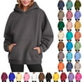 thumbnail image 1 of Hoodies for Women Fleece Oversized Hoodies Casual Long Sleeve Fleece Sweatshirts Pullover Sweaters Teen Girls Clothes with Pocket, 1 of 8