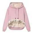 thumbnail image 1 of Hoodies for Women Fleece Pullover Tops Winter Thick Warm Hooded Sweatshirts Solid Sherpa Lined Coats for Cold Weather, 1 of 5