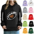 thumbnail image 1 of Hoodies for Women Football Graphic Hoodies Cute Print Hoodie Loose Hoodies Long Sleeve Pocket Pullover 2XL, 1 of 4