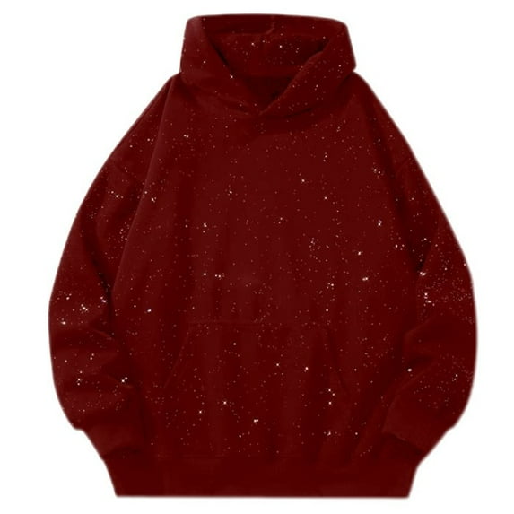 Hoodies for Women Glitter Sparkle Plus Size Unisex Sweatshirts with Pockets Warm Loose Fit Long Sleeve Pullover Hoodies