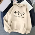 thumbnail image 1 of Hoodies for Women Graphic Printed Long Sleeve Hooded Sweatshirts Casual Loose Fit Tops Round Neck Pullover 2025 with Pocket, 1 of 3
