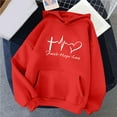 thumbnail image 1 of Hoodies for Women Graphic Printed Long Sleeve Hooded Sweatshirts Casual Loose Fit Tops Round Neck Pullover 2025 with Pocket, 1 of 3