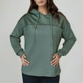 thumbnail image 1 of Hoodies for Women Green Waffle Hoodie for Women Long Sleeve Tops Womens Pullover Sweatshirt Women's Athletic Hoodies M, 1 of 3