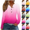 thumbnail image 1 of Hoodies for Women Half Button Neck Striped Tops Casual Drawstring Hooded Sweatshirts Thin Blouse Autumn Outfit L, 1 of 6
