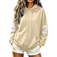 thumbnail image 1 of Hoodies for Women Halloween Long Sleeve Sweatshirt Classic Print Zip Casual Tops With Pockets Fleece Lined, 1 of 5