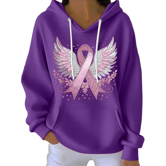 Hoodies for Women Hoodie Kind Mind Wear Breast Cancer Tee In We Wear Sweatshirt Hemlock