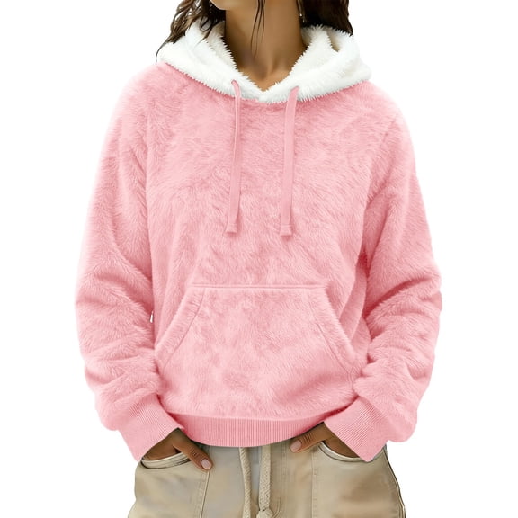 Hoodies for Women Hoodie Men'S Fashionable And Casual Daily Solid Plush Hooded Sweatshirt Hemlock