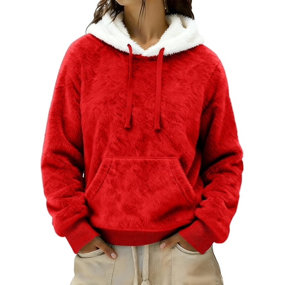 Hoodies for Women Hoodie Men'S Fashionable And Casual Daily Solid Plush Hooded Sweatshirt Hemlock