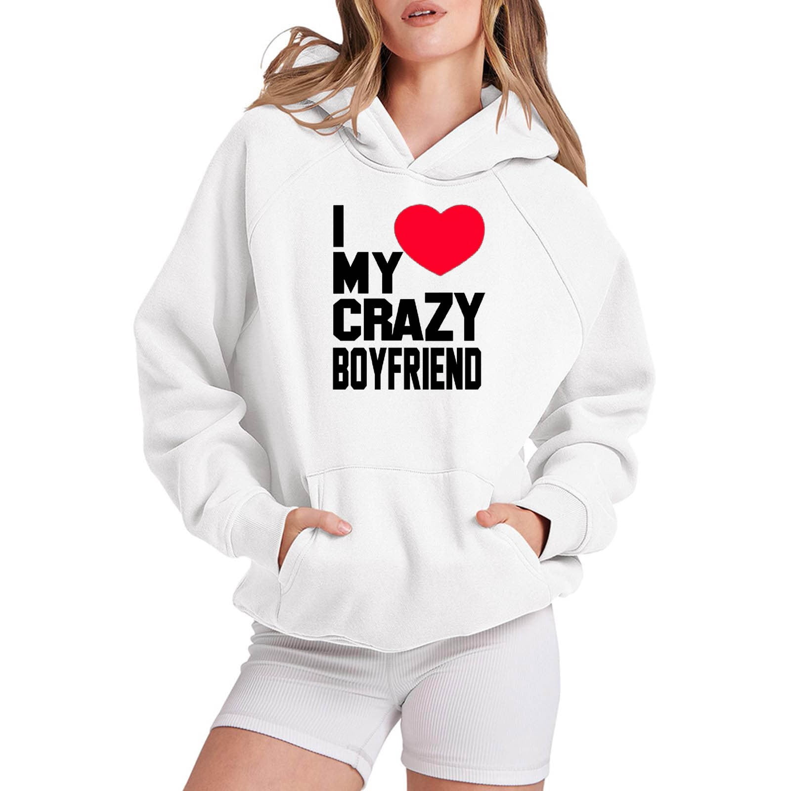 Hoodies for Women,Ladies Loose Letter Print Raglan Sleeve Hoodie