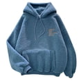 thumbnail image 1 of Hoodies for Women Long Sleeve Pullover Hoodie Sweatshirt Oversized Sweatshirt for Women Blue Hoodies Cute Winter Outfits for Women Women's Clothes, 1 of 5