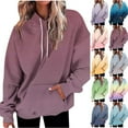 thumbnail image 1 of Hoodies for Women Oversized Hoodies Comfy Sweatshirts Fall Fashion Gradient Outfits Casual Tops Fleece Clothes with Pockets L, 1 of 5