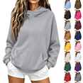 thumbnail image 1 of Hoodies for Women Oversized Trendy Fall Sweatshirt Pullover Fleece Long Sleeve Sweaters Winter Y2k Clothes Light Gray M, 1 of 7