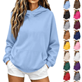 thumbnail image 1 of Hoodies for Women Oversized Trendy Fall Sweatshirt Pullover Fleece Long Sleeve Sweaters Winter Y2k Clothes Sky Blue S, 1 of 7