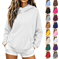 thumbnail image 1 of Hoodies for Women Oversized Trendy Fall Sweatshirt Pullover Fleece Long Sleeve Sweaters Winter Y2k Clothes White S, 1 of 7