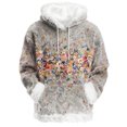 thumbnail image 1 of Hoodies for Women Oversized Winter Plush Cute Sweatshirts Pullover Trendy Fall Winter Clothes with Floral Print Flannel,Gray,2XL, 1 of 6