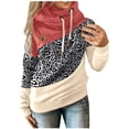 thumbnail image 1 of Hoodies for Women Pullover Cowl Neck Casual Long Sleeve Colorblock Hooded Sweatshirts Sweaters Fall Tops, 1 of 5