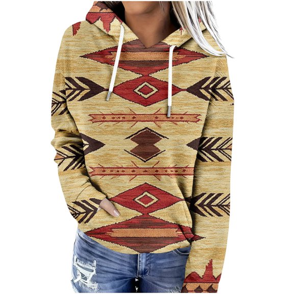 Hoodies for Women Pullover Oversized Fleece Hooded Sweatshirts Vintage Printed Casual Hoodie