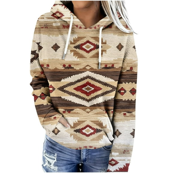 Hoodies for Women Pullover Oversized Fleece Hooded Sweatshirts Vintage Printed Casual Hoodie