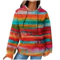 thumbnail image 1 of Hoodies for Women Pullover Plus Size Waffle Pockets Hooded Tops Color Block Long Sleeve Sweatshirts with Hood (Hot Pink XL), 1 of 6