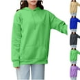 thumbnail image 1 of Hoodies for Women Solid Color Comfy Tops Oversized Hooded Sweatshirt Fleece Pullover Sweatshirts Long Sleeve with Pocket 4XL, 1 of 9