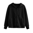 thumbnail image 1 of Hoodies for Women Solid Color Long Sleeve Zip Up Pocket Casual Hooded Sweatshirt Tops, 1 of 6