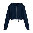 thumbnail image 1 of Hoodies for Women Solid Color Long Sleeve Zip Up Pocket Casual Hooded Sweatshirt Tops, 1 of 6