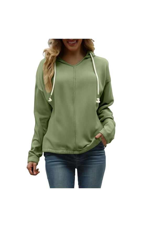Hoodies for Women Sportswear Clothing Long Sleeved 2025 Winter Clothes Green S-2XL