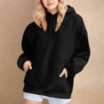 thumbnail image 1 of Hoodies for Women, Titcea Solid Color Pocket Pullover Star Shaped Embossment Sweater with Drawstring, Warm Soft Cute Sweatshirt for Holiday, 1 of 6