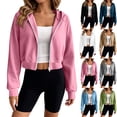 thumbnail image 1 of Hoodies for Women Trendy Fashion Solid Color Long-sleeved Raglan Hooded Casual Fall Winter Trendy Outerwear, 1 of 9