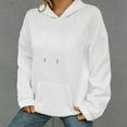 thumbnail image 1 of Hoodies for Women Trendy Ndbuld Women Fashion Casual Letter Loose Pullover Long Sleeve Hooded Sweater Top White M, 1 of 9