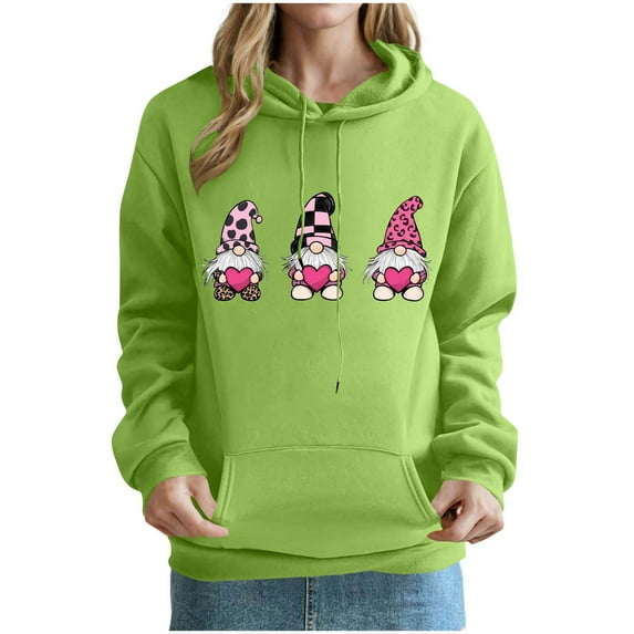 Hoodies for Women Valentines Drawstring Pullover Hoodie Casual Loose Print Hoodies with Pockets