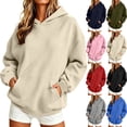 thumbnail image 1 of Hoodies for Women Zip Up Cameland Women's Casual Loose Long-Sleeve Hooded Pullover With Paneling Blue,S, 1 of 6