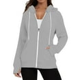 thumbnail image 1 of Hoodies for Women Zip Up Lightweight Jacket Casual Long Sleeve Jacket Coat Thumb Hole Hoodie Sweatshirt with Pockets, 1 of 7