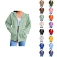 thumbnail image 1 of Hoodies for Women with Pockets Long Sleeve Basic Cardigan Hooded Sweatshirt Cardigan Outerwear, 1 of 7