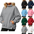thumbnail image 1 of Fall Hoodies for Women Pullover Plus Size Solid Color Long Sleeve Leisure Elegant Hoodie, 1 of 5