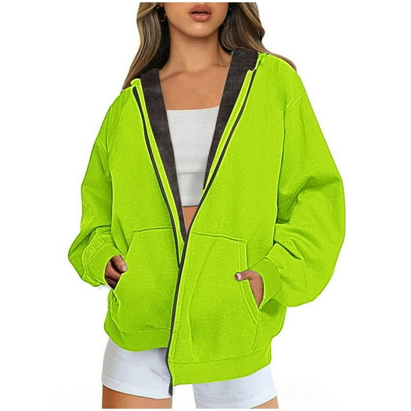 Hoodies for Womens Pullover Zip Up Plus Size Fashion Winter Warm And Fleece Heavy Printed Hooded Jacket With Zipper Double Pockets Presents for Women